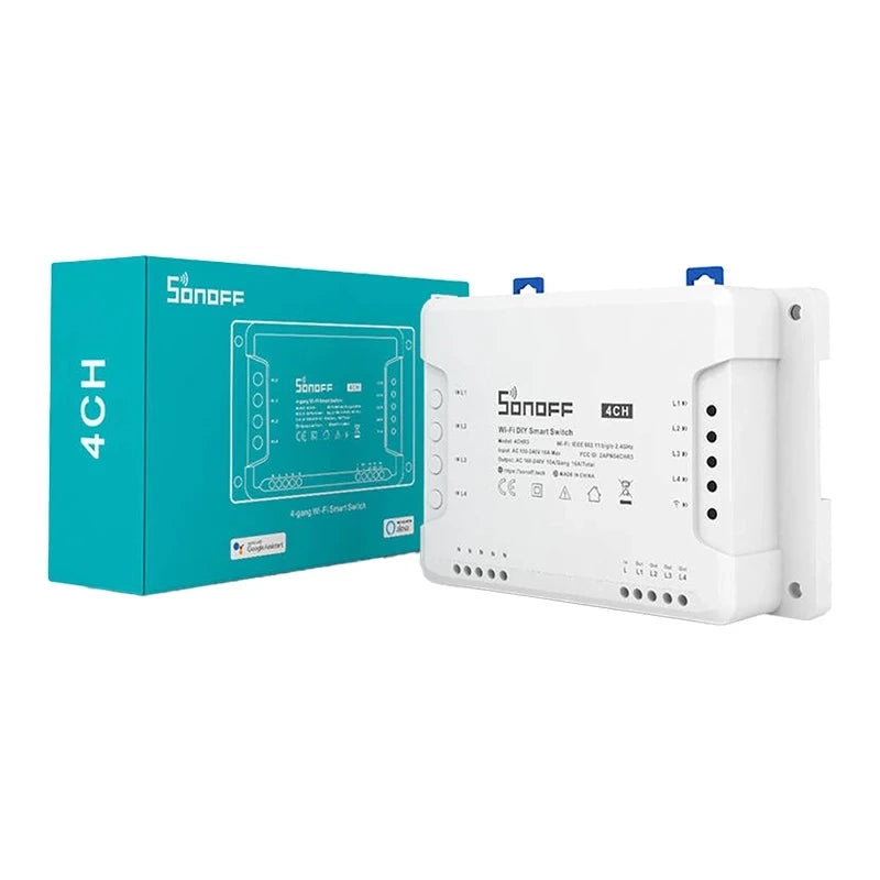 Sonoff 4CHR3 smart WiFi-brytare med 4 kanaler för belysning och apparater