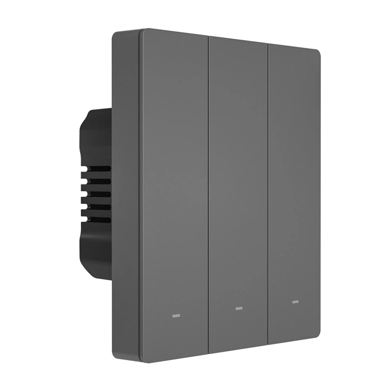 Sonoff M5-3C-80 smart väggströmbrytare Matter över Wi-Fi, 3 kanaler, grafit