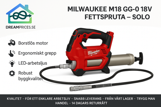 Milwaukee M18 GG-0 18V Fettspruta – Solo (utan batteri)