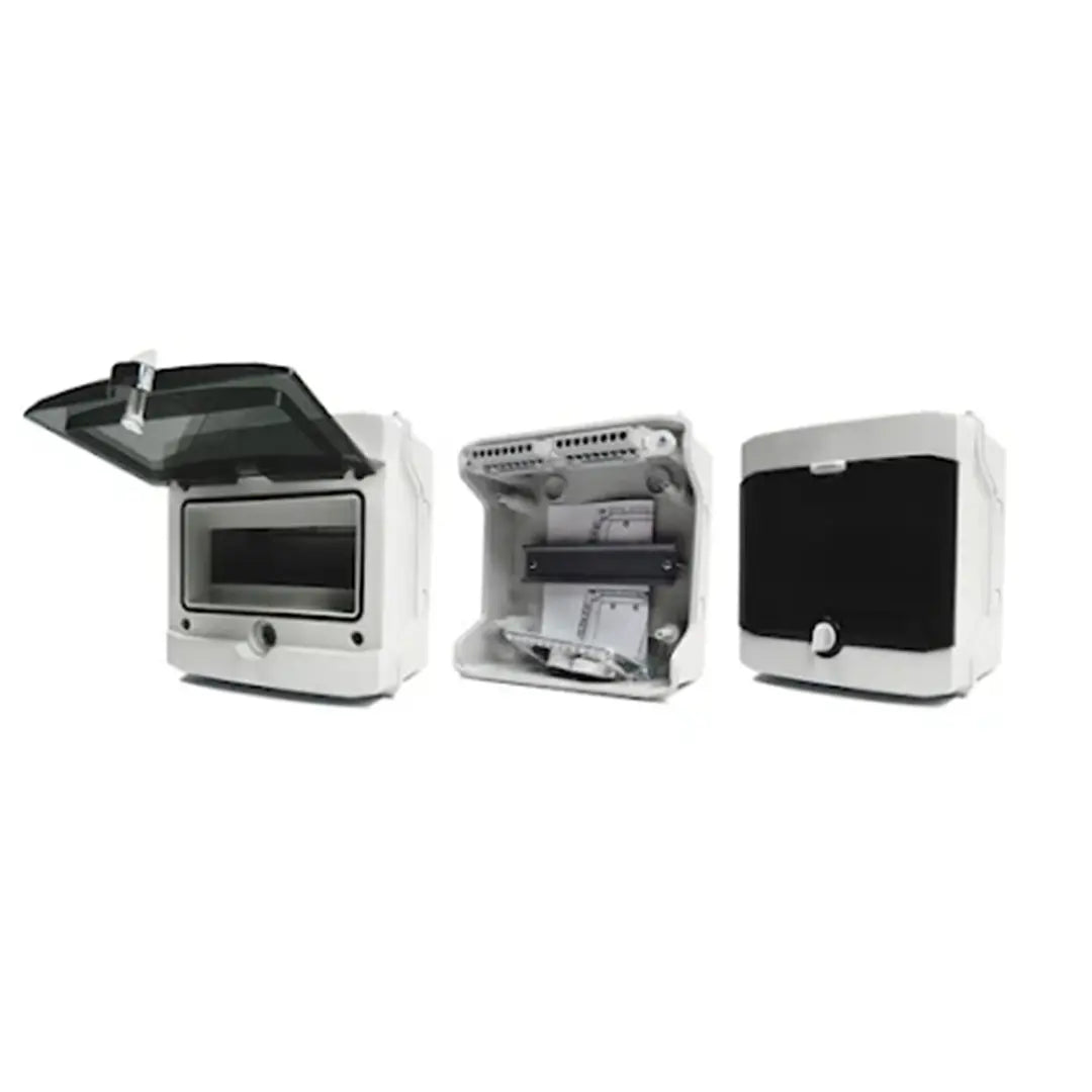Kapsling IP65 1x8 moduler med rökfärgad dörr