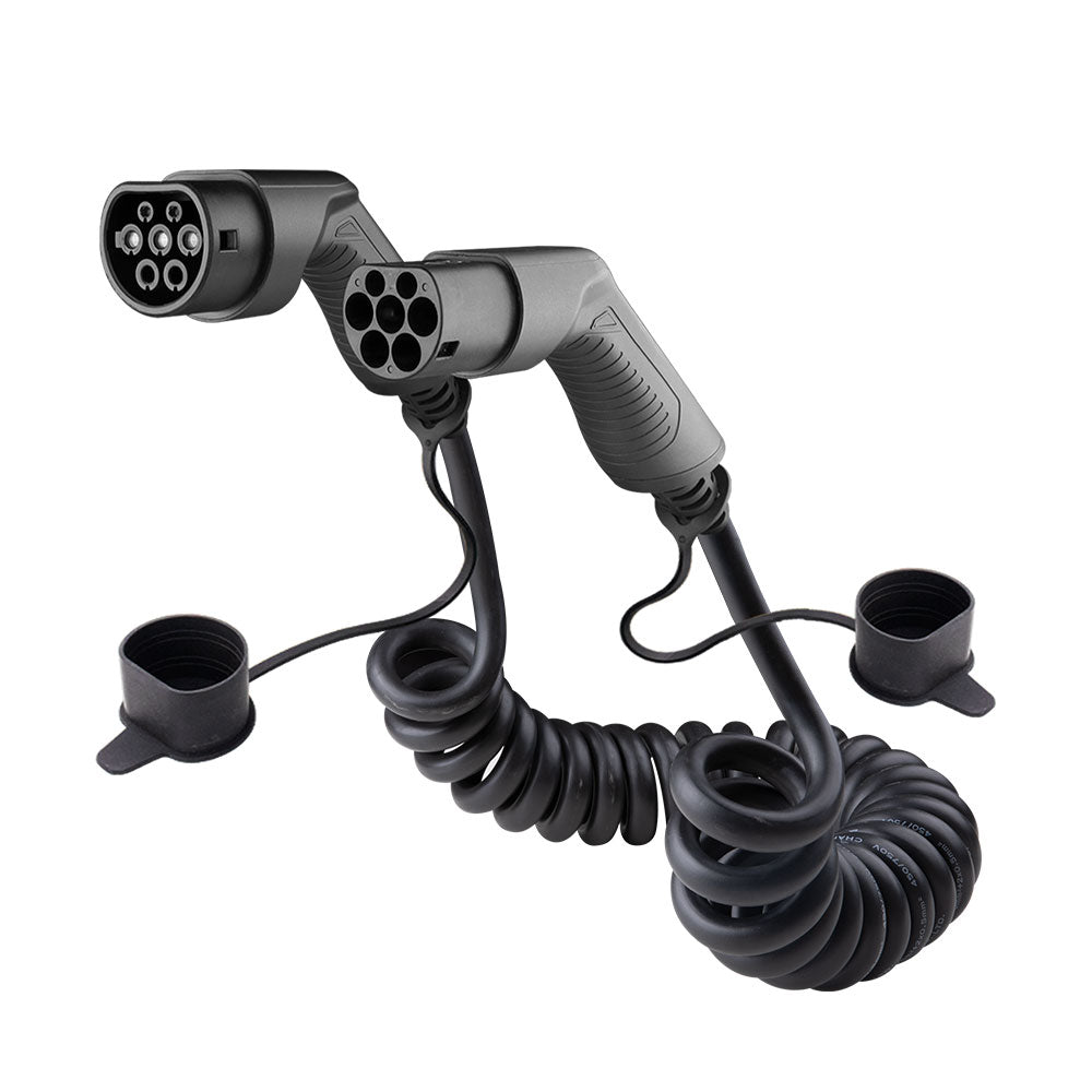 S-Line Laddkabel Typ2 16A 11kW 5M Spiral