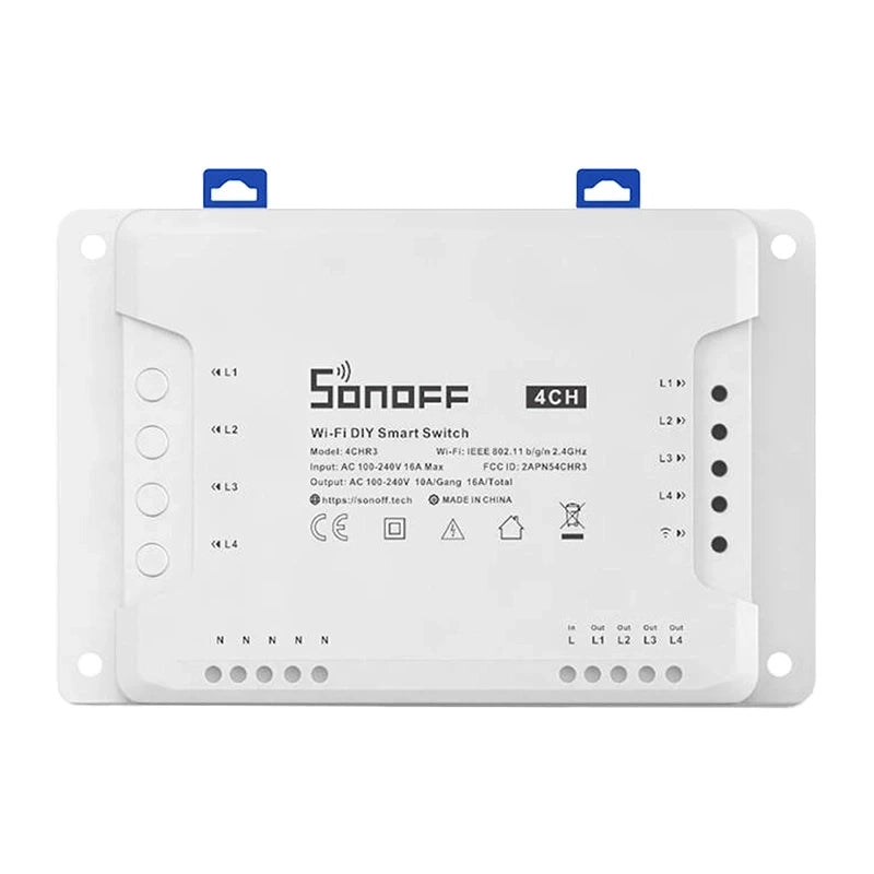 Sonoff 4CHR3 smart WiFi-brytare med 4 kanaler för belysning och apparater