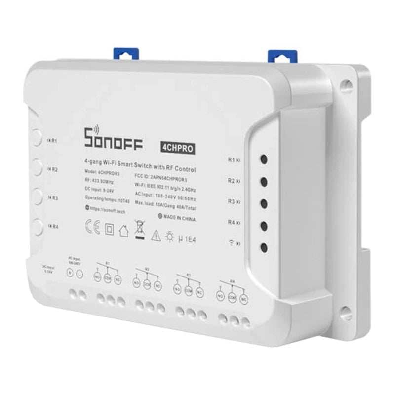 Sonoff 4CHPROR3 smart WiFi-brytare, 4 kanaler med RF 433 MHz