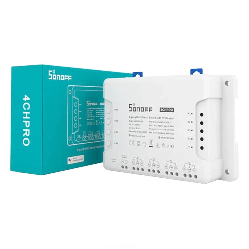 Sonoff 4CHPROR3 smart WiFi-brytare, 4 kanaler med RF 433 MHz
