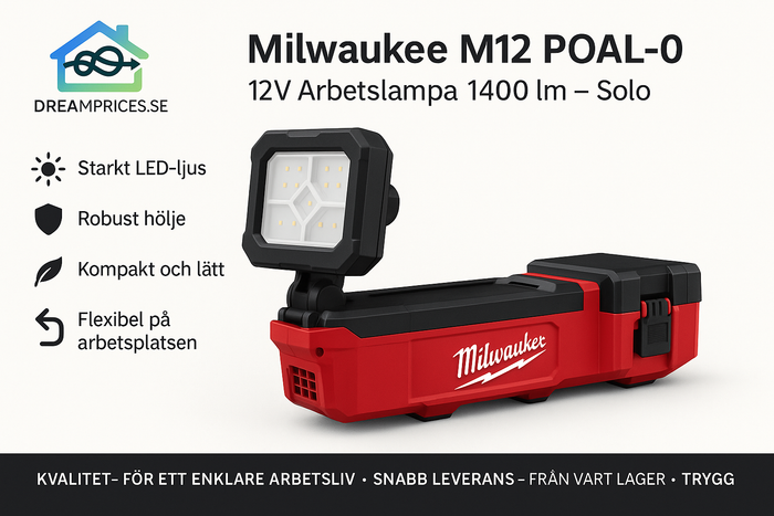 Milwaukee M12 POAL-0 12V Arbetslampa 1400 lm – Solo (utan batteri)