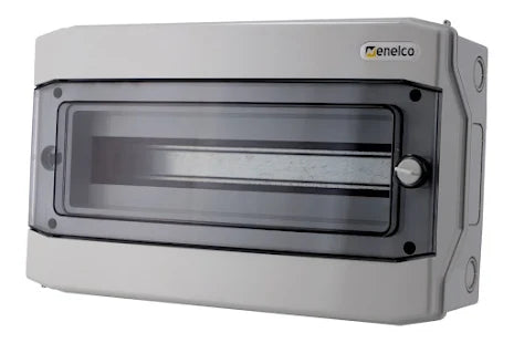Kapsling IP65 1x18 moduler med rökfärgad dörr.