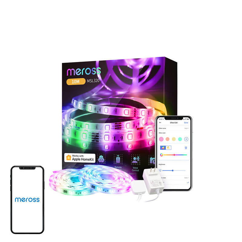 Meross MSL320 smart LED-list 2 x 5 m med RGB, WiFi och HomeKit