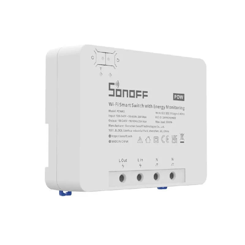 Sonoff POWR3 smart WiFi-brytare 25 A med energimätning