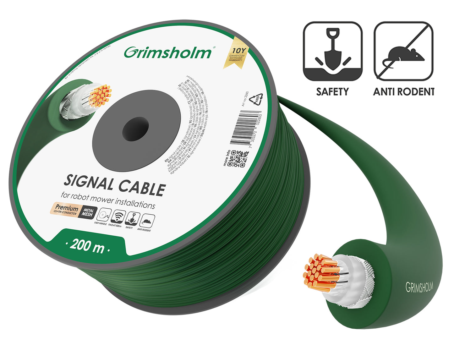 Begränsningskabel Premium Metal Mesh, 200 m