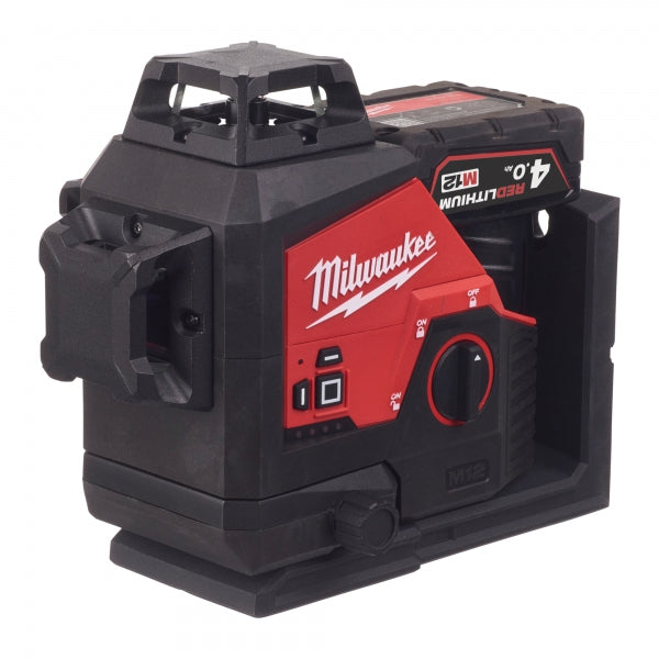 Milwaukee M12 3PL-401C 12V Grön Rotationslaser – Kit 4,0Ah + väska