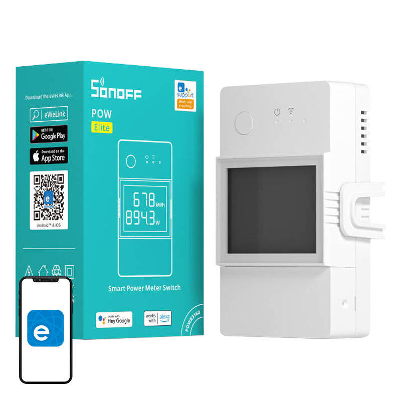 Sonoff POWR320D smart Wi-Fi-relä 20 A med energimätning och display
