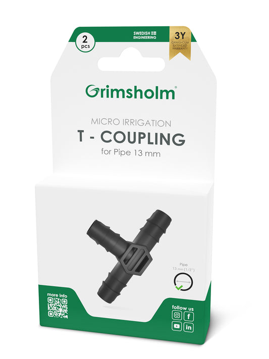 T-koppling 13 mm (1/2"), 2 st