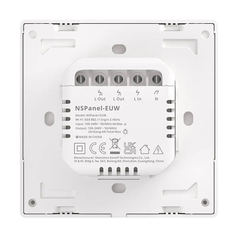Sonoff NSPanel smart kontrollpanel med Wi-Fi och pekskärm, vit