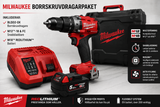 Milwaukee M18 Borrskruvdragarpaket – BLDD2-0X + 5,0Ah Batteri + Laddare