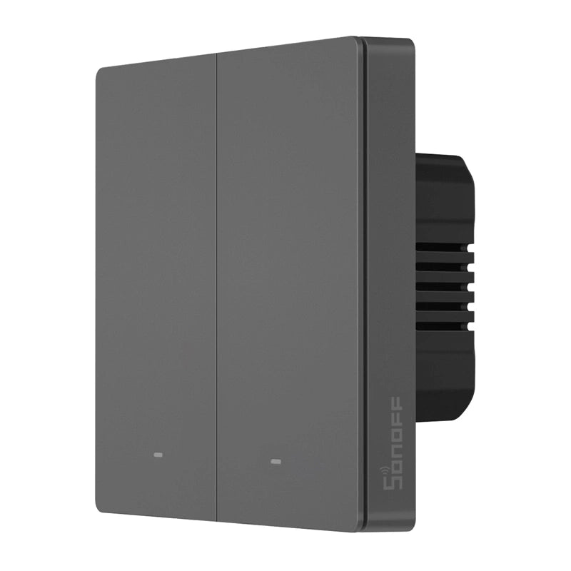 Sonoff M5 2C smart väggströmbrytare Wi-Fi och Matter, 2 kanaler, grå