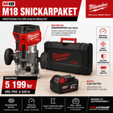 Milwaukee M18 Snickarpaket – FR12 Handöverfräs + 5,0Ah Batteri
