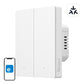 Sonoff M5-2C-80W smart väggströmbrytare Matter, 2 kanaler, för ram, vit