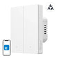 Sonoff M5-2C-80W smart väggströmbrytare Matter, 2 kanaler, för ram, vit