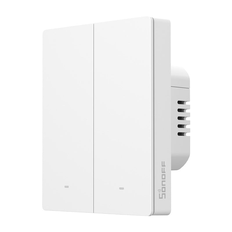 Sonoff M5-2C-80W smart väggströmbrytare Matter, 2 kanaler, för ram, vit