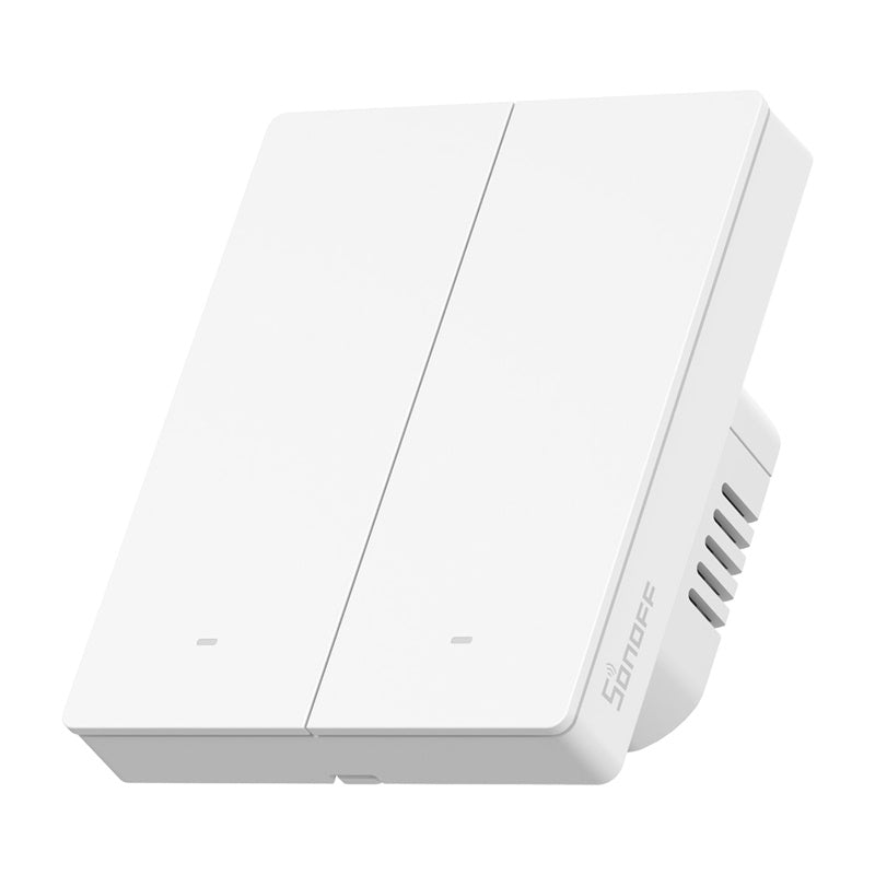 Sonoff M5-2C-80W smart väggströmbrytare Matter, 2 kanaler, för ram, vit
