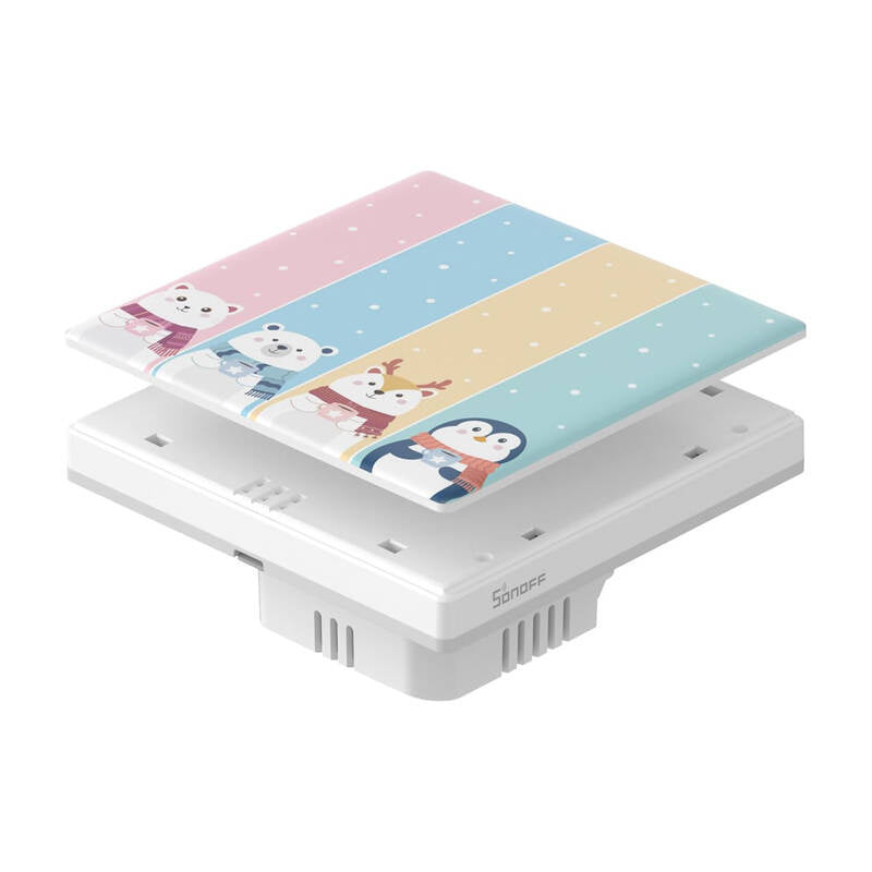 Sonoff T5-4C-86 dekorpanel Cartoon till touchströmbrytare T5 4C