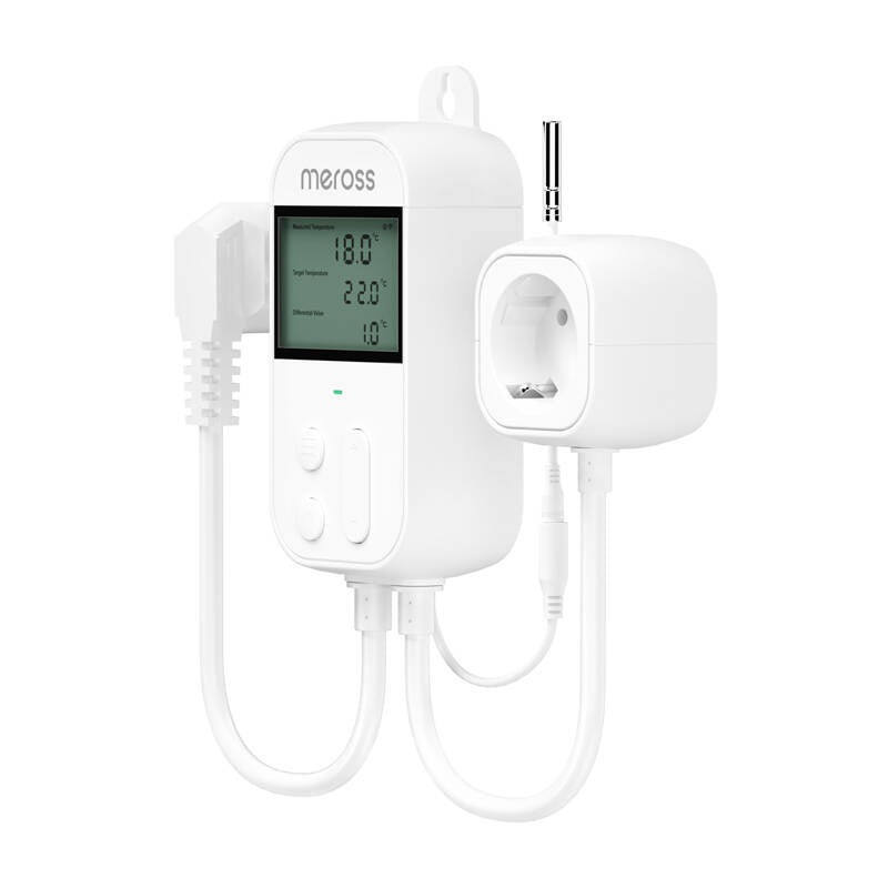 Meross MTS960HK smart termostatuttag med extern givare och HomeKit