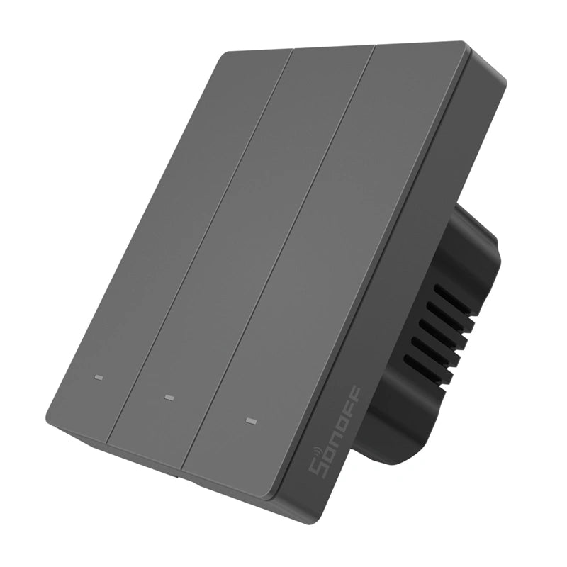 Sonoff M5-3C-80 smart väggströmbrytare Matter över Wi-Fi, 3 kanaler, grafit