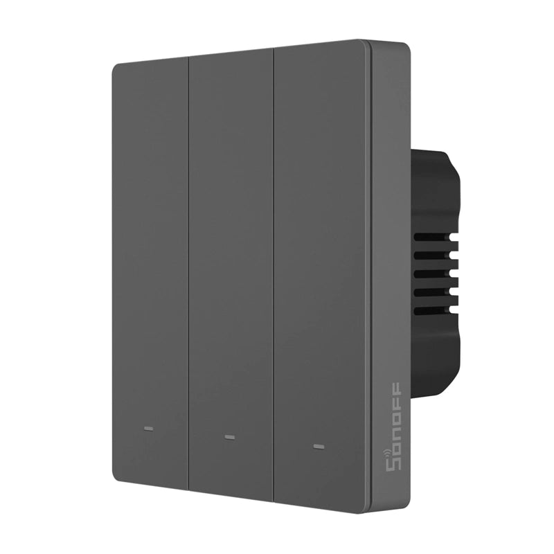 Sonoff M5-3C-80 smart väggströmbrytare Matter över Wi-Fi, 3 kanaler, grafit