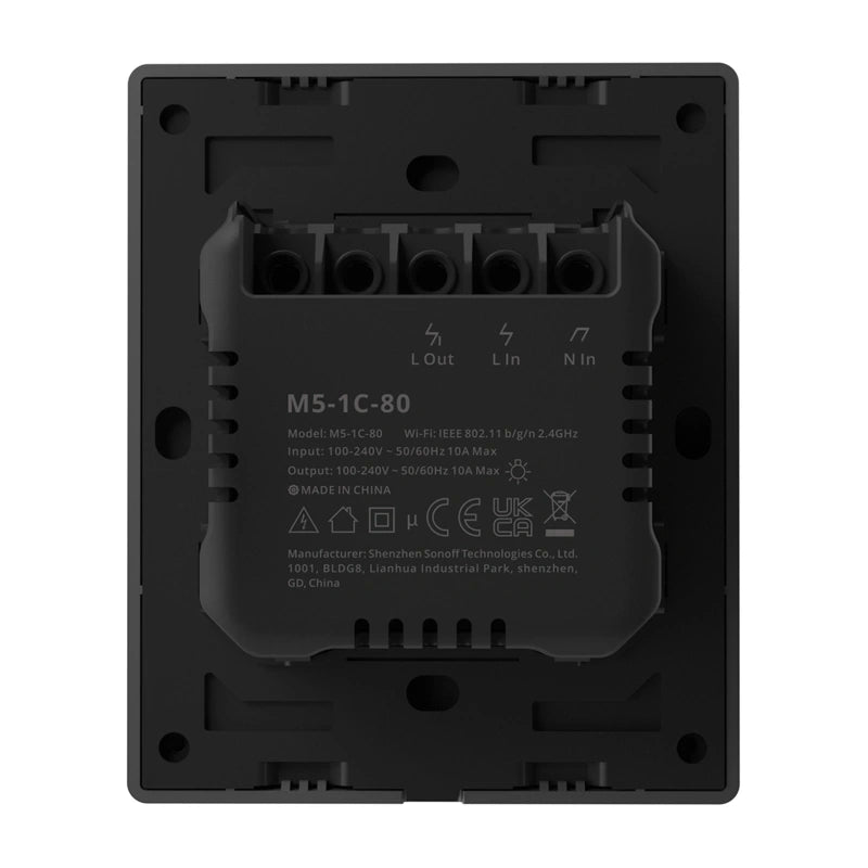 Sonoff M5-1C-80 smart väggströmbrytare Wi-Fi, 1 kanal, grafit