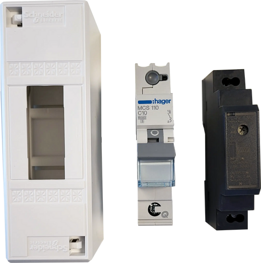 Inst.set Mean Well HDR 15-5 Strömtrafo inkl 10A C10+kapsling