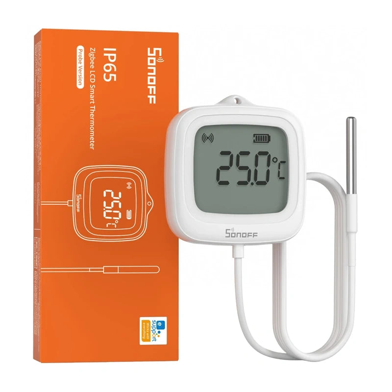 Sonoff SNZB-02LD Zigbee temperatursensor med display och 1,5 m mätsond