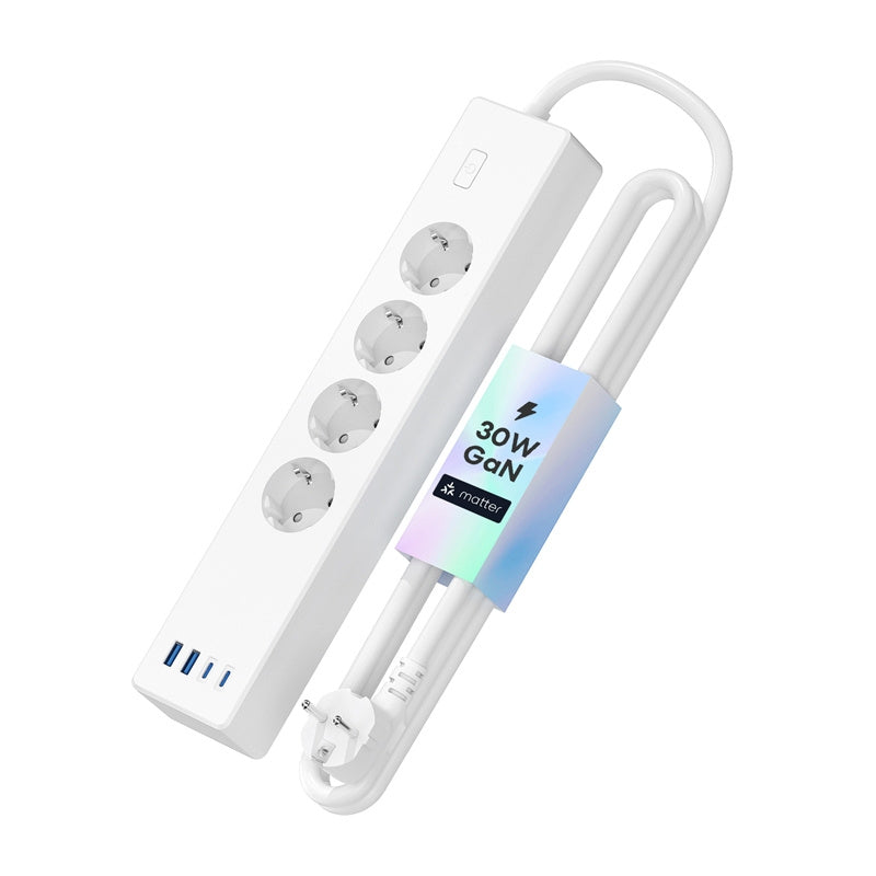 Meross MSP844 smart grenuttag, 4 uttag, 2x USB-A och 2x USB-C, Matter