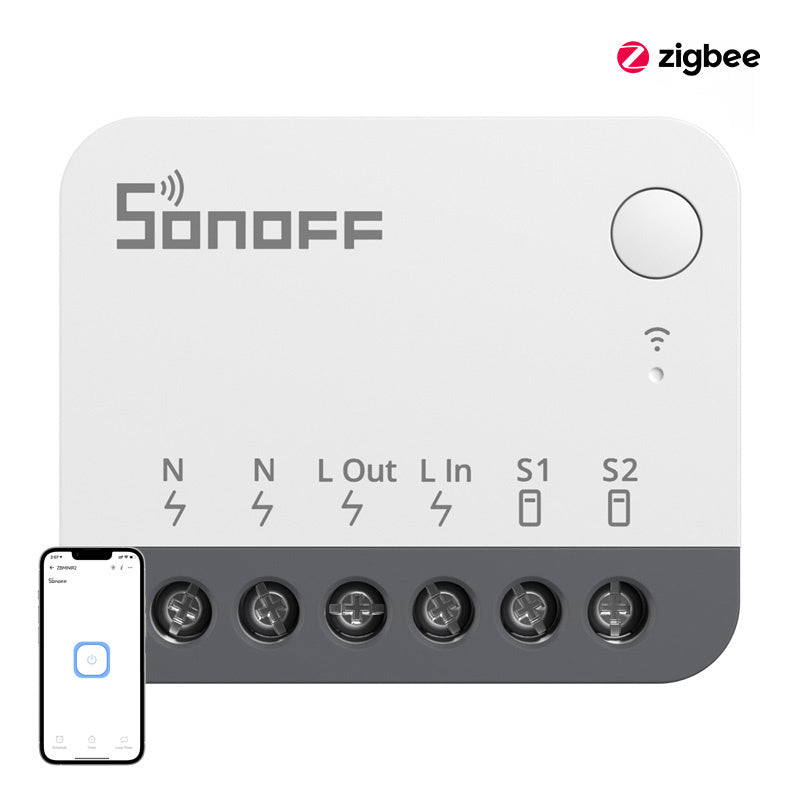 Sonoff ZBMINIR2 smart Zigbee-minibrytare för dosmontage