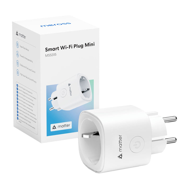 Meross MSS315CFH smart vägguttag med energimätning och Matter, 4-pack