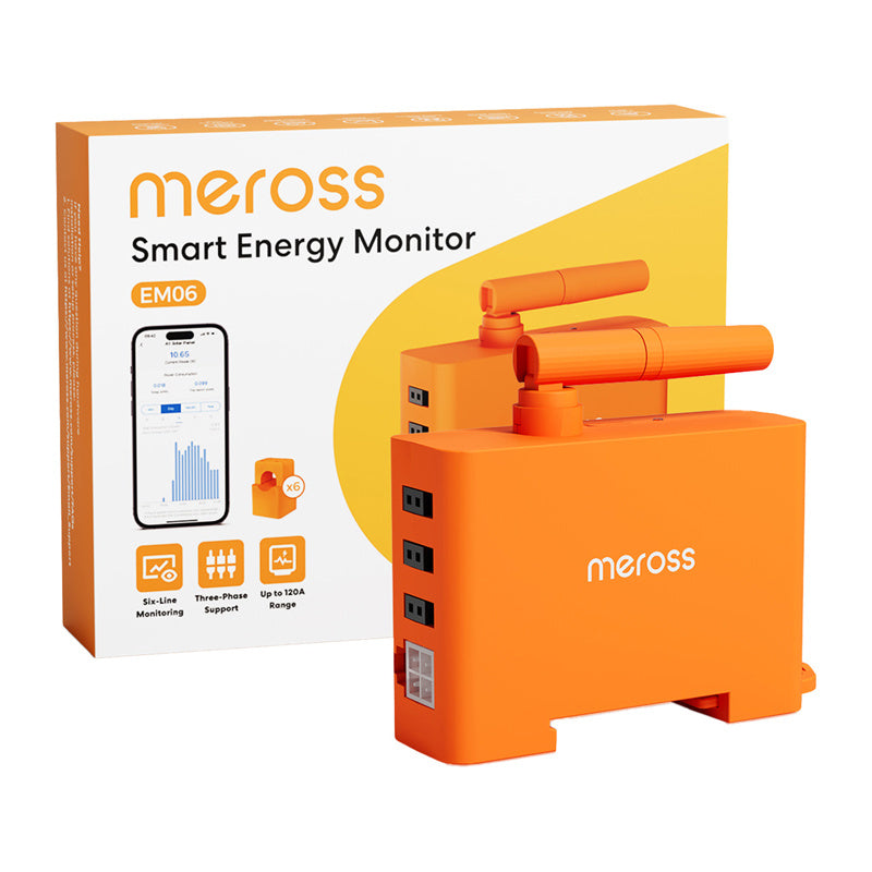 Meross EM06P-EU smart energimätare för DIN-skena, 6 kanaler och Wi-Fi