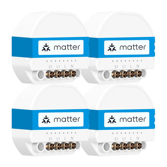 Meross MSS815MA-UN smart Wi-Fi-brytarmodul med Matter och energimätning, 4-pack