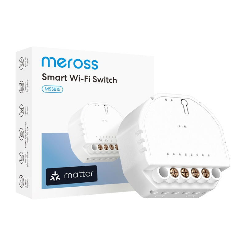 Meross MSS815MA-UN smart Wi-Fi-brytarmodul med Matter och energimätning, 4-pack