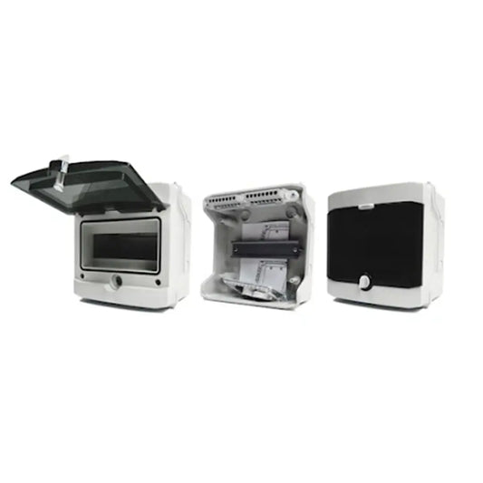 Kapsling IP65 1x8 moduler med rökfärgad dörr