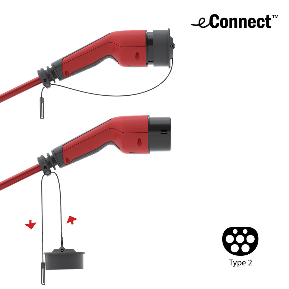 eConnect Laddkabel Röd 32A 22kW 7,5M
