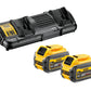 DeWalt DCB132T2 dubbelladdare med två FlexVolt-batterier