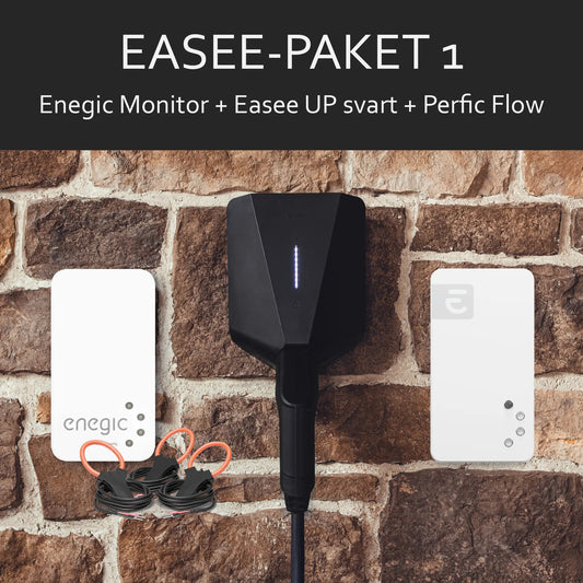 Kampanjpaket Easee Up svart +Em1+ Flow (50105+10143+50132)