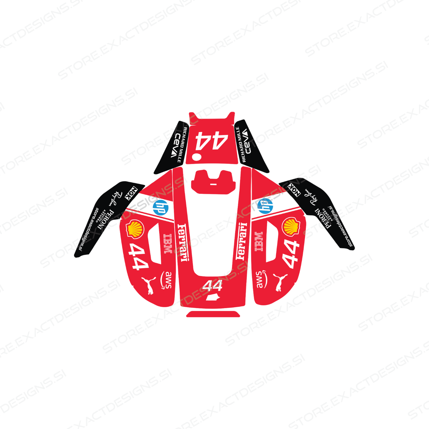 F1 Ferrari – Aufkleber für Mammotion Mähroboter Exact Designs