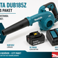 Makita DUB185Z + BL1860B + DC18RC – Lövblås Komplett Paket