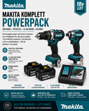 Makita DDF489Z + DTD173Z + 2x BL1850B + DC18RC – Proffskit Komplett Paket