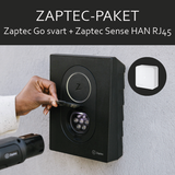Paket Zaptec Go svart + Sense Han RJ45 (10603 +50122 )
