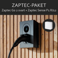 Paket Zaptec Go2 svart + Sense P1 (10643+50123)