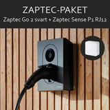 Paket Zaptec Go2 svart + Sense P1 (10643+50123)