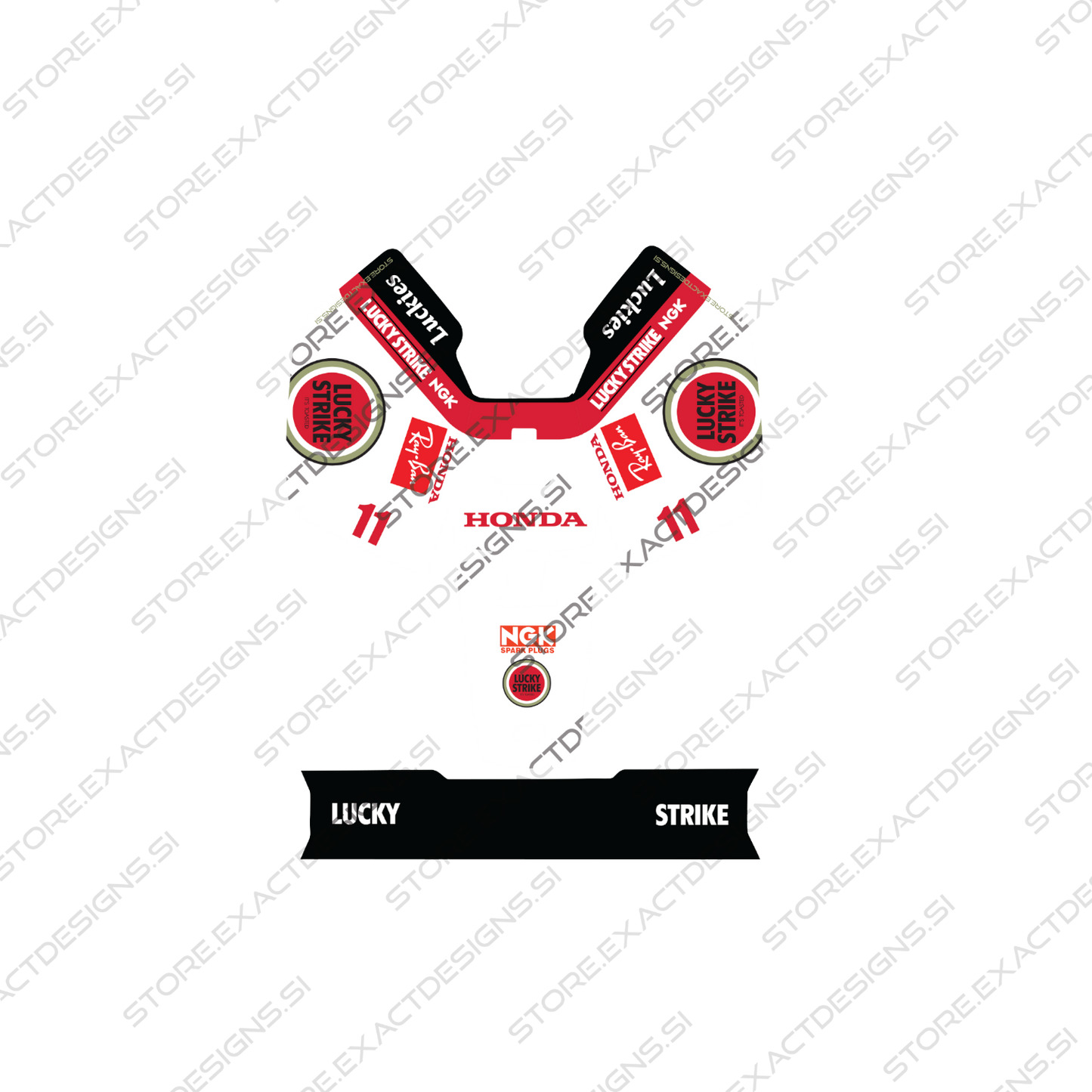 F1 Lucky Strike Honda – Aufkleber für Mammotion Mähroboter Exact Designs