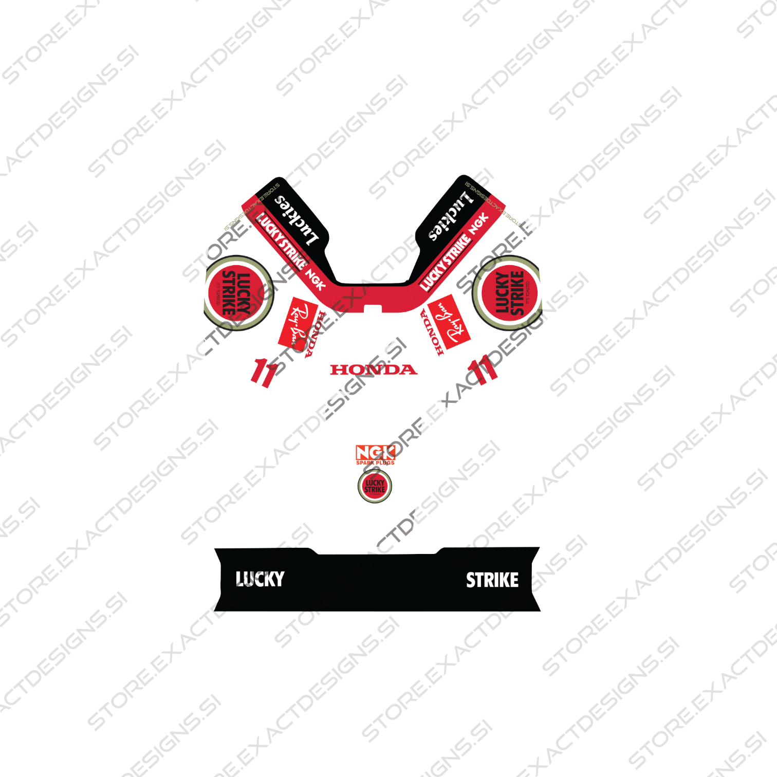 F1 Lucky Strike Honda – Aufkleber für Mammotion Mähroboter Exact Designs