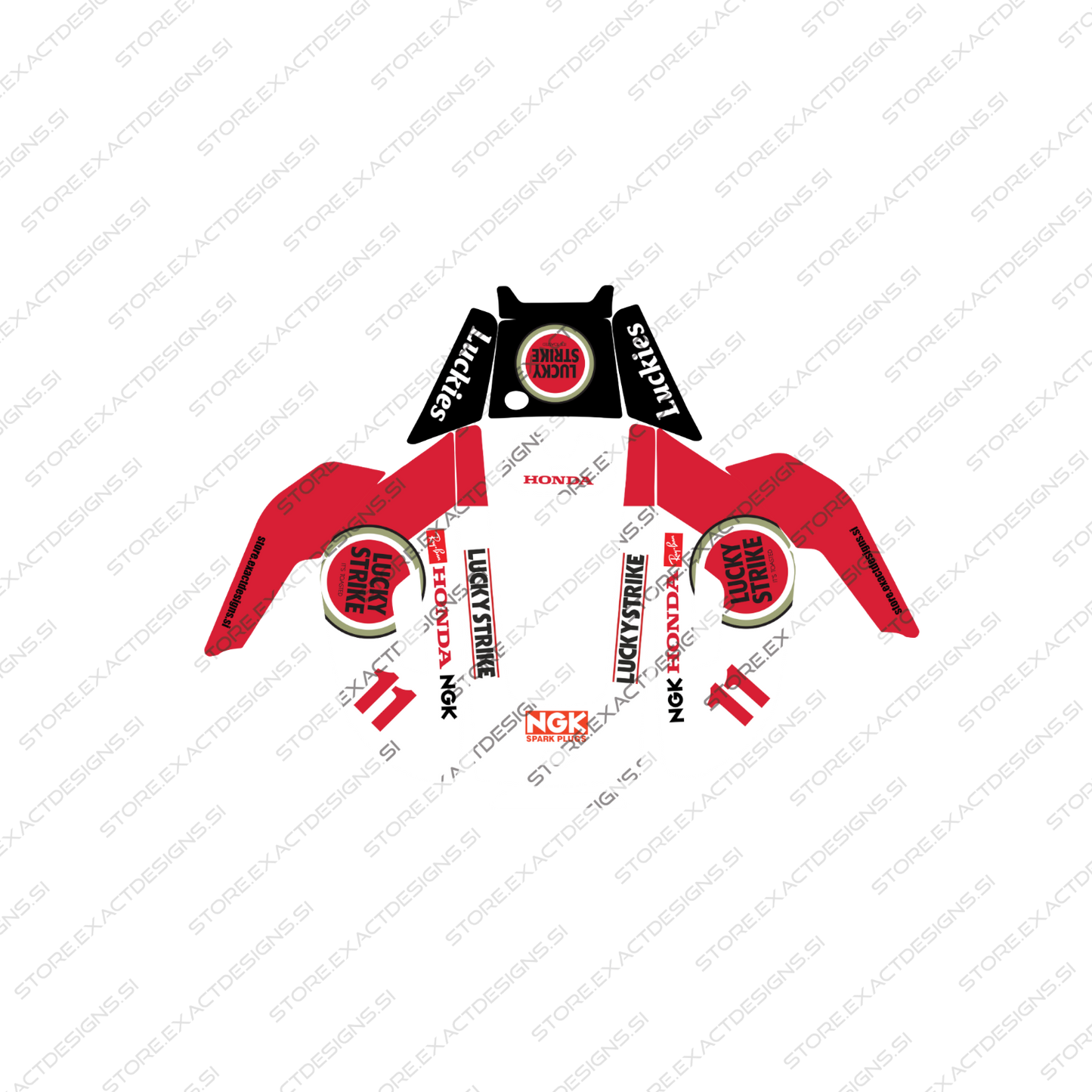 F1 Lucky Strike Honda – Aufkleber für Mammotion Mähroboter Exact Designs